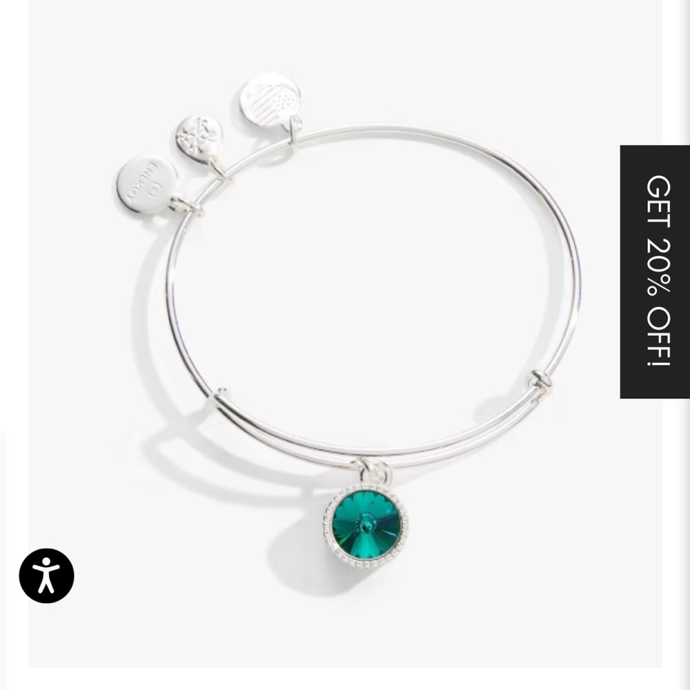 Emerald May Birthday Luck and Prosperity Set May Bangle and Heart Necklace